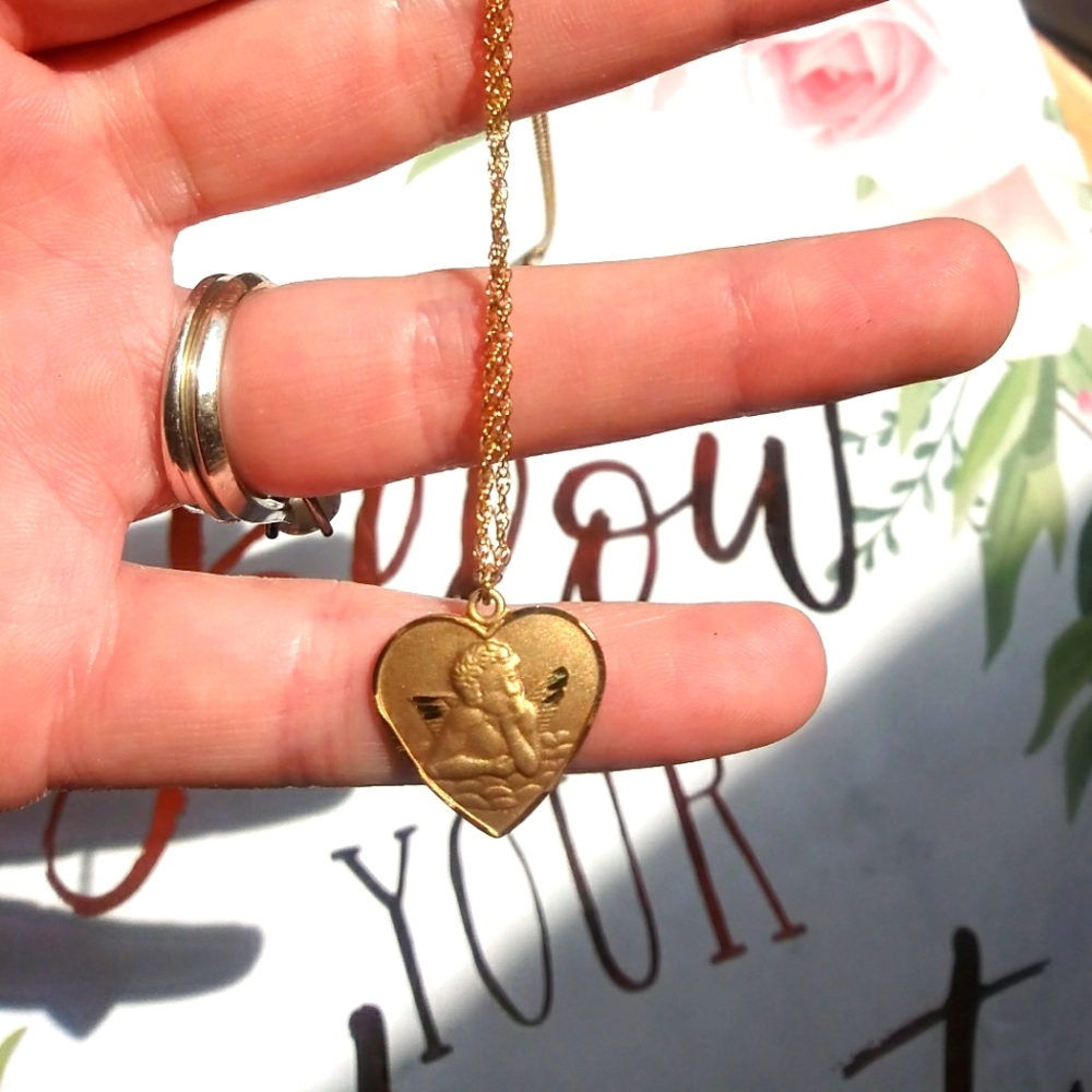 14k Gold Filled Guardian Angel Necklace